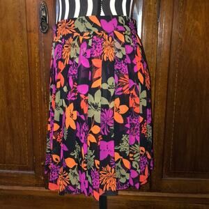 Wonder C CottageCore Whimsical Boho Hippie Pleated Summer Pink Floral Skirt